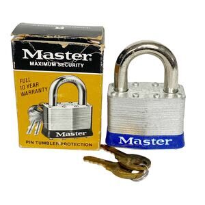 Vintage Master Lock #5 Pin Tumbler Protection Padlock